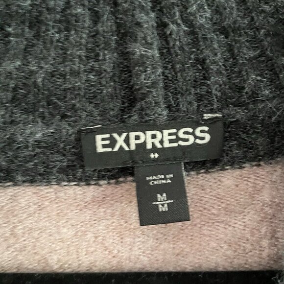 Express Women Sz M Multicolor Striped Mock Neck Long Sleeve Pullover Sweater - Picture 6 of 8